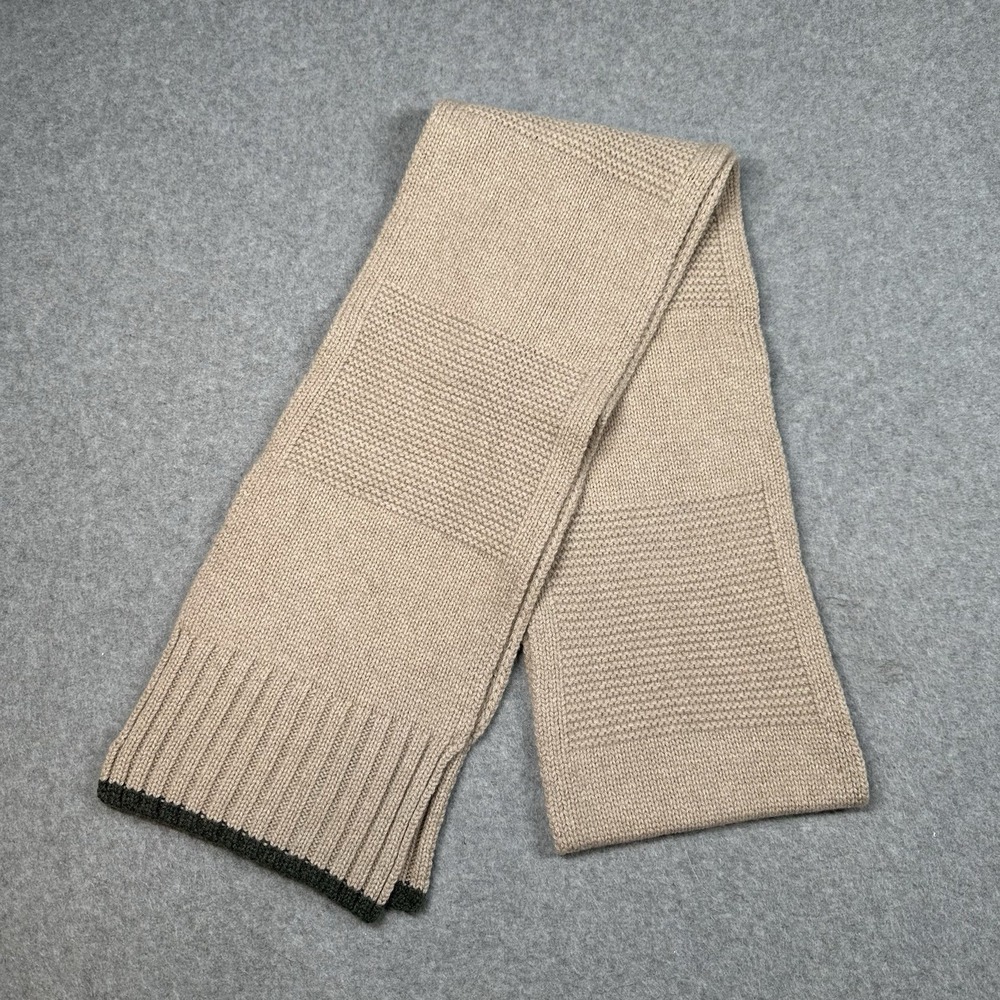 Sofia Cashmere 100% Cashmere Scarf Beige Camel NWOT Knit Luxury Soft OS 75x7in‎